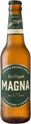 Beer 24 units box San Miguel Magna Lager, Golden Ale Third-Liter Bottle 33 cl Glass RET