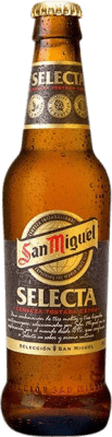 39,95 € | 24 units box Beer San Miguel Selecta Vidrio RET Andalusia Spain One-Third Bottle 33 cl