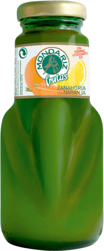 31,95 € 免费送货 | 盒装24个 饮料和搅拌机 Mondariz Frutas Zanahoria y Naranja 小瓶 20 cl