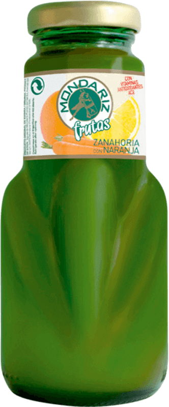 Envio grátis | Caixa de 24 unidades Refrescos e Mixers Mondariz Frutas Zanahoria y Naranja Galiza Espanha Garrafa Pequena 20 cl