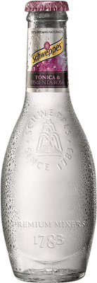 82,95 € Envío gratis | Caja de 24 unidades Refrescos y Mixers Schweppes Tónica Pimienta Rosa Botellín 20 cl