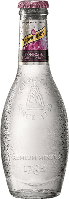 Envio grátis | Caixa de 24 unidades Refrescos e Mixers Schweppes Tónica Pimienta Rosa Espanha Garrafa Pequena 20 cl