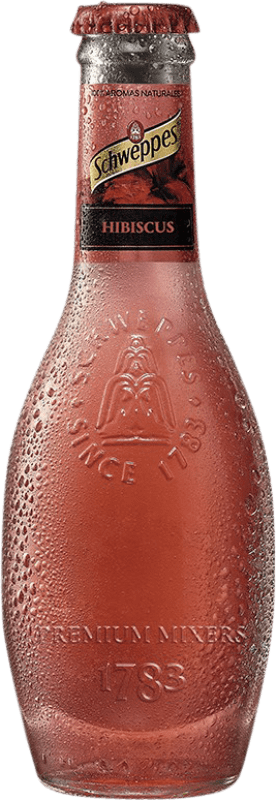 Envoi gratuit | Boîte de 24 unités Boissons et Mixers Schweppes Hibiscus Premium Espagne Petite Bouteille 20 cl