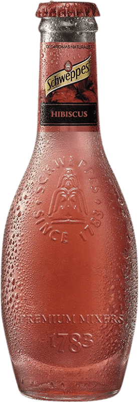75,95 € | Caja de 24 unidades Refrescos Schweppes Premium España Botellín 20 cl Hibiscus — Hibisco