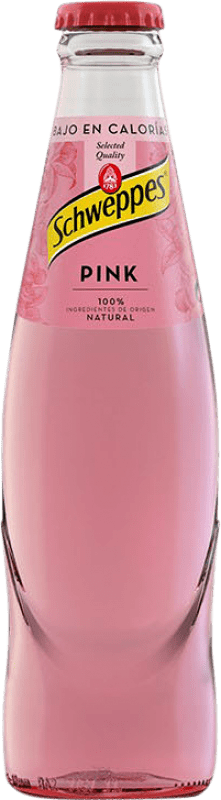 Kostenloser Versand | 24 Einheiten Box Getränke und Mixer Schweppes Tónica Pink Vidrio RET Spanien Kleine Flasche 20 cl