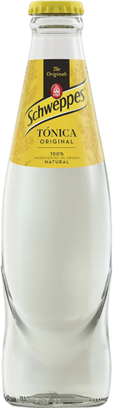 35,95 € Envío gratis | Caja de 24 unidades Refrescos y Mixers Schweppes Tónica Vidrio RET Botellín 20 cl