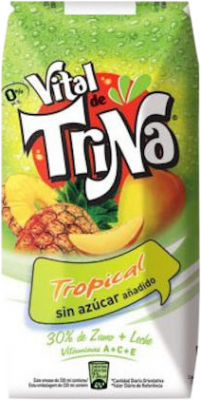 Soft Drinks & Mixers 24 units box Trina Vital Tropical Brick One-Third Bottle 33 cl