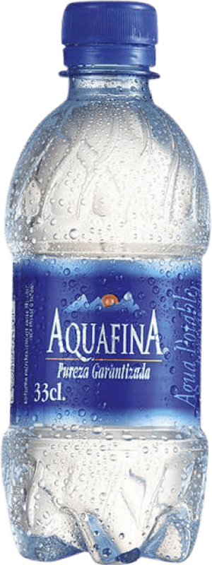 Kostenloser Versand | 35 Einheiten Box Wasser Aquafina PET Spanien Drittel-Liter-Flasche 33 cl