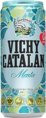 26,95 € Бесплатная доставка | Коробка из 24 единиц Вода Vichy Catalan Menta Банка 33 cl
