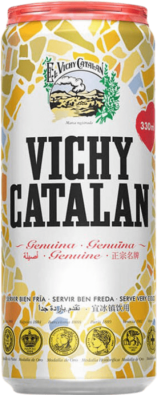 26,95 € Бесплатная доставка | Коробка из 24 единиц Вода Vichy Catalan Original Банка 33 cl