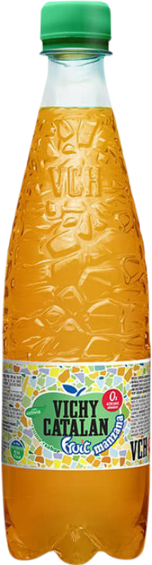 6,95 € Free Shipping | 24 units box Water Vichy Catalan Fruit Manzana Medium Bottle 50 cl PET