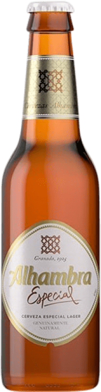 25,95 € Envio grátis | Caixa de 30 unidades Cerveja Alhambra Especial Garrafa Pequena 20 cl