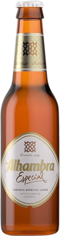 Free Shipping | 24 units box Beer Alhambra Especial Andalusia Spain One-Third Bottle 33 cl