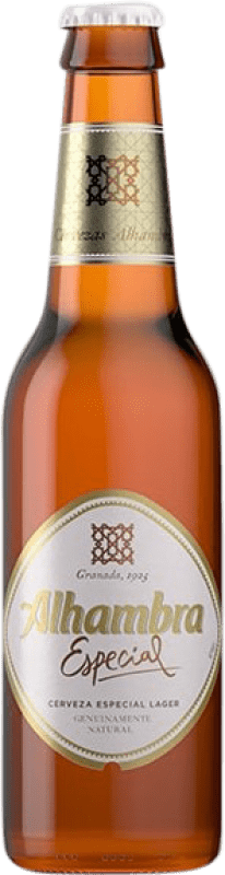 35,95 € Envio grátis | Caixa de 24 unidades Cerveja Alhambra Especial Garrafa Terço 33 cl
