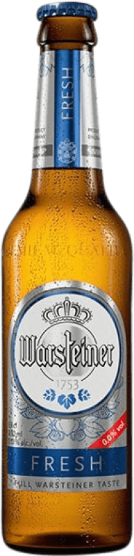 Envio grátis | Caixa de 24 unidades Cerveja Warsteiner Alemanha Garrafinha Terço 33 cl 0.0 Zero Zero Sem Álcool