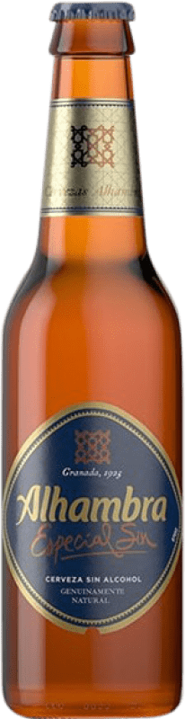 28,95 € Envio grátis | Caixa de 30 unidades Cerveja Alhambra Garrafa Pequena 20 cl