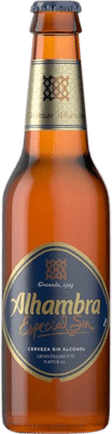 Free Shipping | 24 units box Beer Alhambra Andalusia Spain One-Third Bottle 33 cl Alcohol-Free