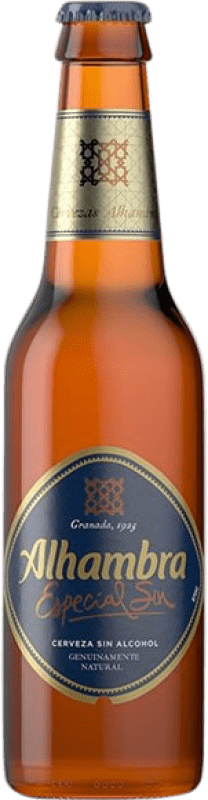 38,95 € Envio grátis | Caixa de 24 unidades Cerveja Alhambra Garrafa Terço 33 cl