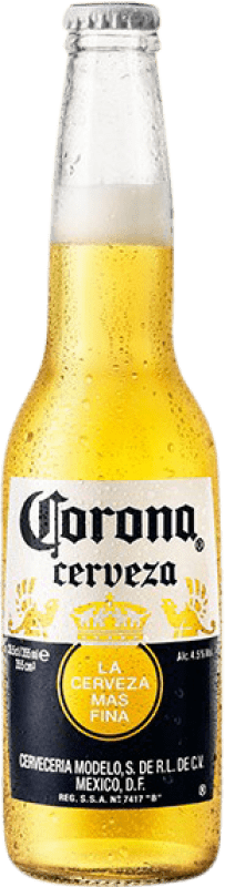 34,95 € Бесплатная доставка | Коробка из 24 единиц Пиво Modelo Corona Coronita Маленькая бутылка 20 cl