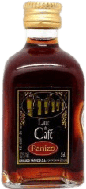 Envio grátis | Aguardente Orujo Panizo Café Castela e Leão Espanha Garrafa Miniatura 5 cl