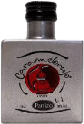 4,95 € Free Shipping | Pomace Brandy Panizo Cubo Caramel Miniature Bottle 10 cl