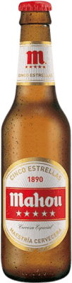 19,95 € | Caixa de 24 unidades Cerveja Mahou 5 Estrellas Madri Espanha Garrafa Pequena 25 cl