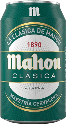 送料無料 | 24個入りボックス ビール Mahou Clásica マドリッドのコミュニティ スペイン アルミ缶 33 cl