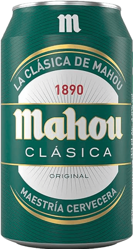 39,95 € Kostenloser Versand | 24 Einheiten Box Bier Mahou Clásica Alu-Dose 33 cl