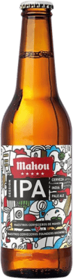 Free Shipping | 12 units box Beer Mahou 5 Estrellas Ipa Madrid's community Spain One-Third Bottle 33 cl