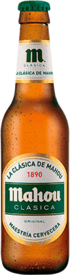 Cerveja Caixa de 30 unidades Mahou SIN Vidrio RET Garrafa Pequena 20 cl Sem Álcool