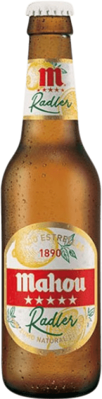 Spedizione Gratuita | Scatola da 30 unità Birra Mahou Radler Comunità di Madrid Spagna Bottiglietta 20 cl Vetro RET