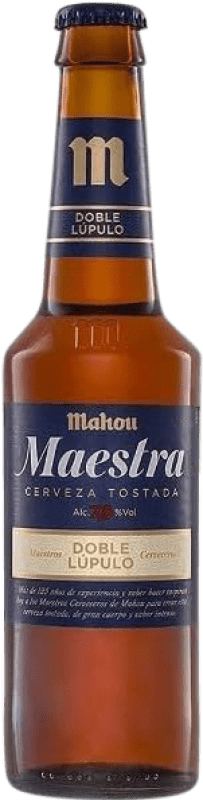 Envoi gratuit | Boîte de 24 unités Bière Mahou Maestra Tostada — Ambrée La communauté de Madrid Espagne Bouteille Tiers 33 cl