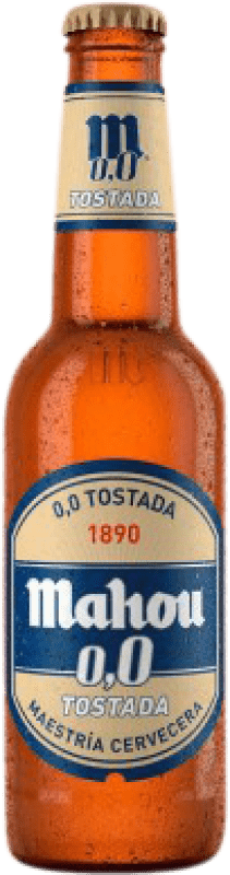 Envío gratis | Caja de 24 unidades Cerveza Mahou Tostada Comunidad de Madrid España Botellín Tercio 33 cl 0.0 Cero Cero, Vidrio RET Sin Alcohol