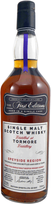 302,95 € Envío gratis | Whisky Single Malt The First Editions. At Tormore 1988 27 Años