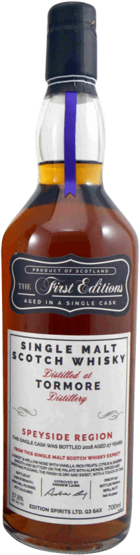 Free Shipping | Whisky Single Malt The First Editions. At Tormore 1988 United Kingdom 27 Years 70 cl