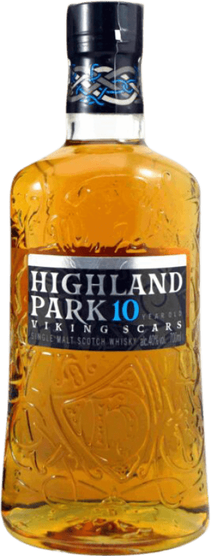 Envoi gratuit | Whisky Single Malt Highland Park Viking Scars Royaume-Uni 10 Ans 70 cl