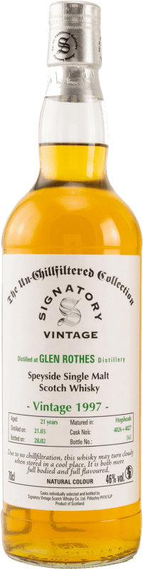 277,95 € Envio grátis | Whisky Single Malt Signatory Vintage The Unchilfiltered Collection at Glenrothes 21 Anos