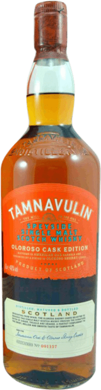 Free Shipping | Single Malt Whisky Tamnavulin Oloroso Sherry Cask Finish United Kingdom 1 L