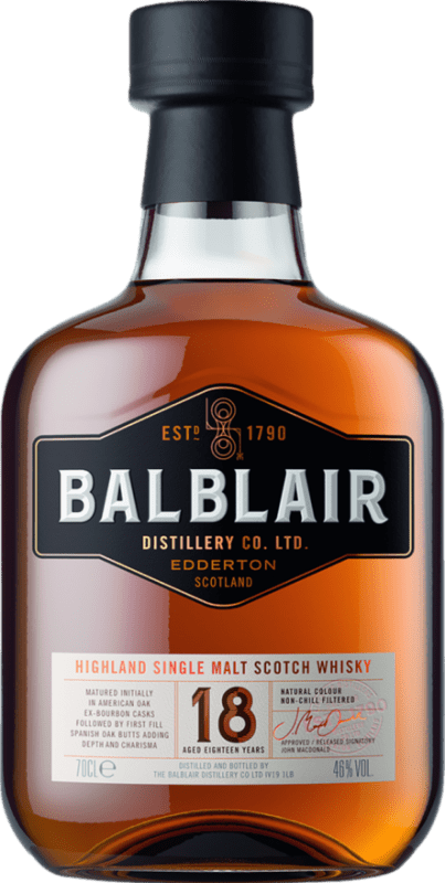 183,95 € | Single Malt Whisky Balblair Royaume-Uni 18 Ans 70 cl