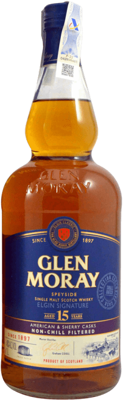 Envoi gratuit | Single Malt Whisky Glen Moray Elgin Signature Royaume-Uni 15 Ans 1 L