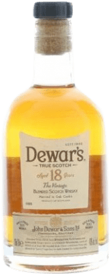 6,95 € Envio grátis | Whisky Blended Dewar's 18 Anos Garrafinha 20 cl