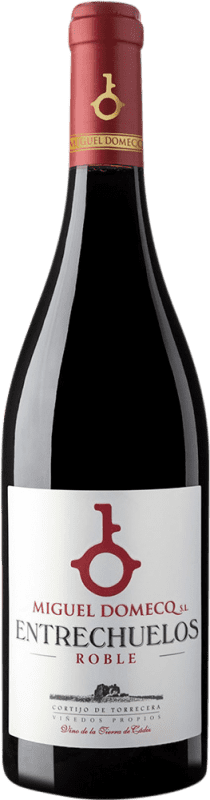 Kostenloser Versand | Rotwein Entrechuelos Eiche I.G.P. Vino de la Tierra de Cádiz Andalusien Spanien Tempranillo, Merlot, Syrah, Cabernet Sauvignon 75 cl