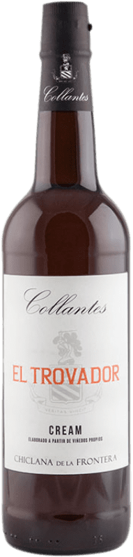 Envio grátis | Vinho fortificado Primitivo Collantes El Trovador Cream D.O. Jerez-Xérès-Sherry Andaluzia Espanha Palomino Fino, Mascate Grão Pequeno 75 cl