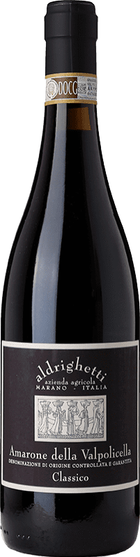 Бесплатная доставка | Красное вино Aldrighetti D.O.C.G. Amarone della Valpolicella Венето Италия Corvina — Корвина, Rondinella — Рондинелла, Molinara — Молинара 75 cl