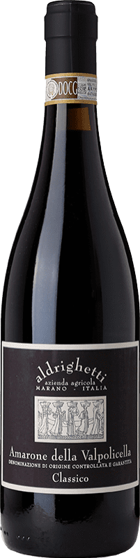 Бесплатная доставка | Красное вино Aldrighetti D.O.C.G. Amarone della Valpolicella Венето Италия Corvina, Rondinella, Molinara 75 cl