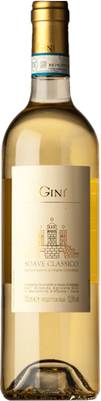 Envoi gratuit | Vin blanc Gini Classico D.O.C. Soave Vénétie Italie Garganega Biologique 75 cl