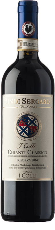 Free Shipping | Red wine Bindi Sergardi I Colli Reserve D.O.C.G. Chianti Classico Tuscany Italy Sangiovese 75 cl