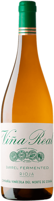12,95 € Free Shipping | White wine Viña Real Blanco Fermentado Barrica Aged D.O.Ca. Rioja