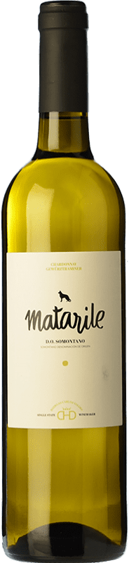 5,95 € Бесплатная доставка | Белое вино Carlos Valero Heredad Matarile Chardonnay Gewürztraminer D.O. Somontano