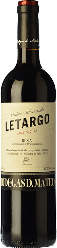 免费送货 | 红酒 D. Mateos Letargo 岁 D.O.Ca. Rioja 拉里奥哈 西班牙 Tempranillo, Grenache, Graciano 75 cl